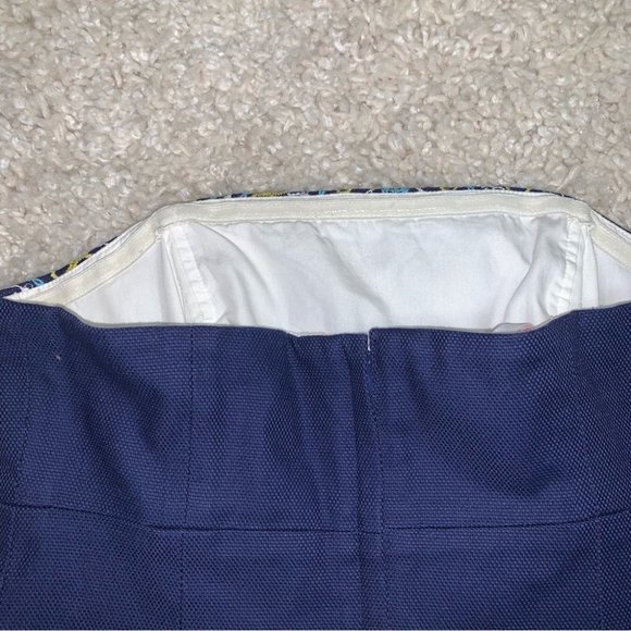 Lilly Pulitzer Dress Size 0 US Navy Blue “Honeycomb Bowen” Strapless Embroidered - Picture 9 of 15